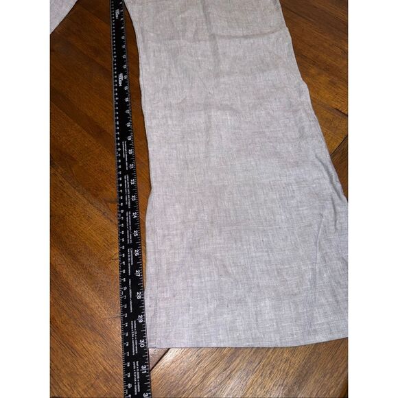 Garnet Hill Linen Wide Leg Trouser Pants - Picture 6 of 7